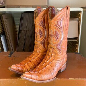 ARANGO Men's Size 9.5 (MX 28.5) Gator Print Brown Caramel Leather Western Boots